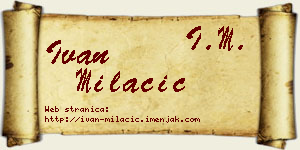 Ivan Milačić vizit kartica